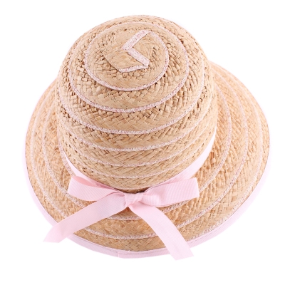 Ladies' Summer Raffia Hat Fratelli Mazzanti FM 8138, Natural/Light Pink