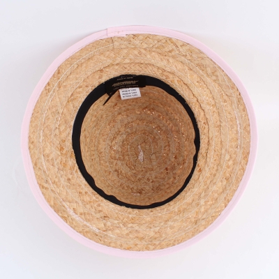Ladies' Summer Raffia Hat Fratelli Mazzanti FM 8138, Natural/Light Pink