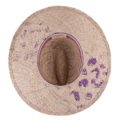 Pălărie de vară pentru femei Raffaello Bettini RB 22/20532, Natural/Turcoaz și Mov