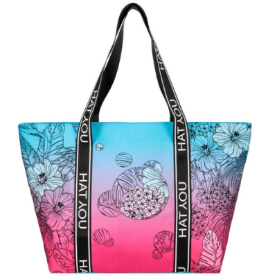 Плажна дамска чанта HatYou BR0484, Тюркоаз-циклама