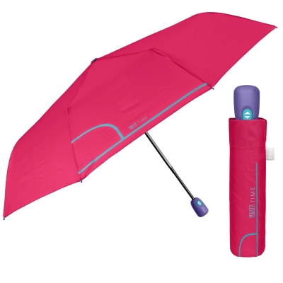 Ladies' Folding Automatic Open-Close Umbrella Perletti Time 26413, Raspberry