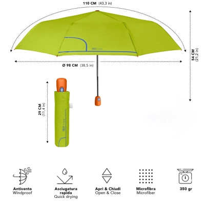 Ladies' Folding Automatic Open-Close Umbrella Perletti Time 26413, Green