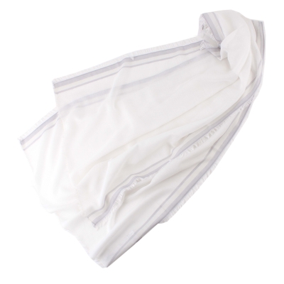 Летен шал от памук и модал HatYou SE0688, 65x190 см, Бял/Сив