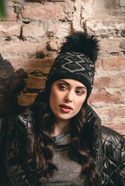 Ladies' Knitted Wool Hat JG5774, Black