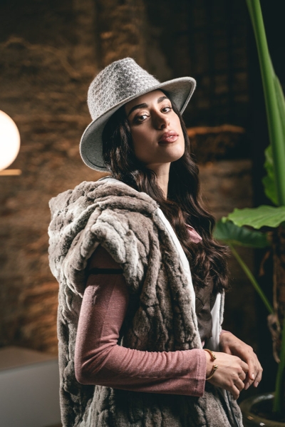 Ladies' Felt Hat Granadilla JG6033, Light Grey Mélange