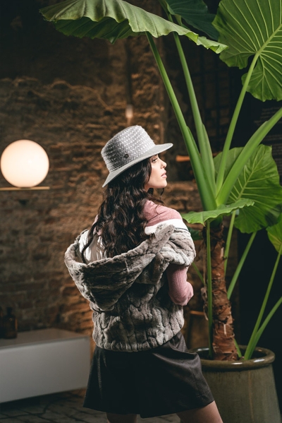 Ladies' Felt Hat Granadilla JG6033, Light Grey Mélange