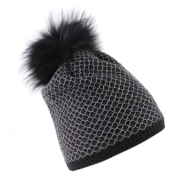 Ladies' Knitted Hat JG5328, Black/Silver