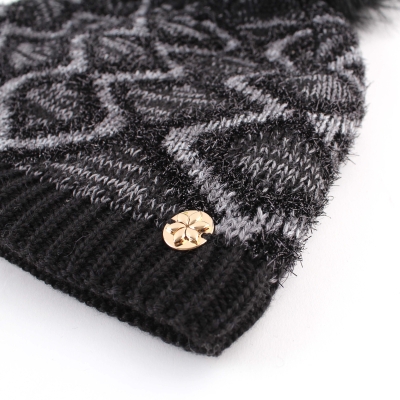 Ladies' Knitted Wool Hat JG5774, Black