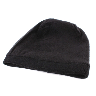 Ladies' knitted hat with natural pompom JG5266, Black