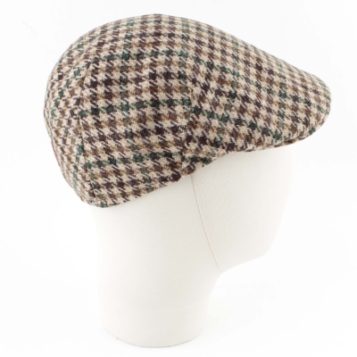 Мъжки вълнен каскет JailJam JA4706, Бежово-зелен пепит