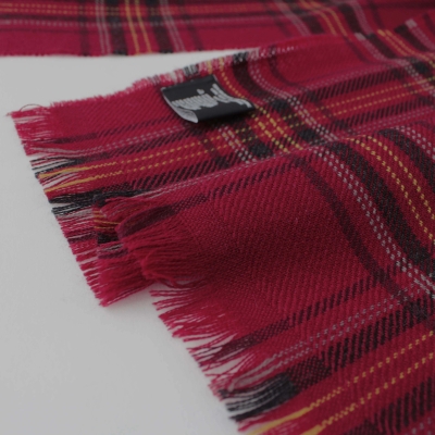 Фин вълнен шал Ma.Al.Bi. MAB517 303/5, 37x180 см, Тъмночервено каре