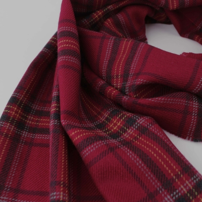 Фин вълнен шал Ma.Al.Bi. MAB517 303/5, 37x180 см, Тъмночервено каре