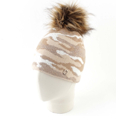 Дамска плетена шапка Granadilla JG5493, Камуфлаж/Златисто