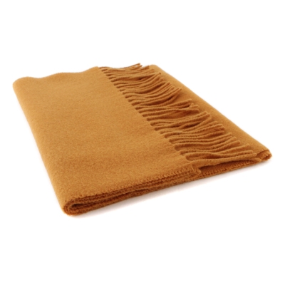 Едноцветен вълнен шал Pulcra Livigno, 30x150 cm, Охра