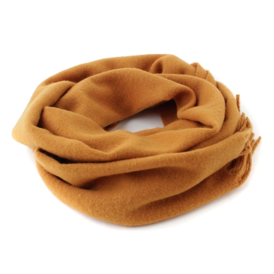 Едноцветен вълнен шал Pulcra Livigno, 30x150 cm, Охра