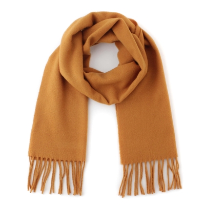 Едноцветен вълнен шал Pulcra Livigno, 30x150 cm, Охра
