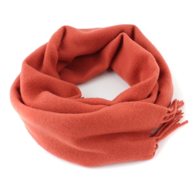 Едноцветен вълнен шал Pulcra Livigno, 30x150 cm, Оранжево-керемиден