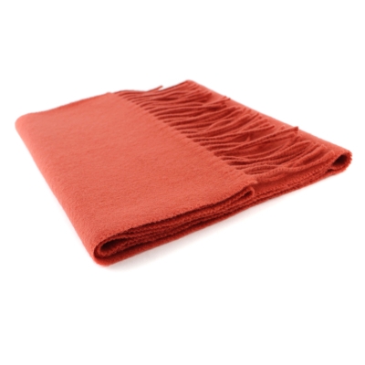 Едноцветен вълнен шал Pulcra Livigno, 30x150 cm, Оранжево-керемиден