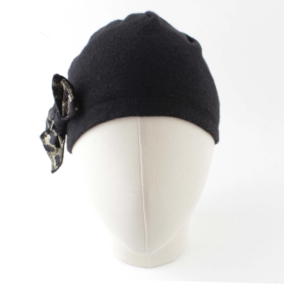 Дамска плетена шапка HatYou CP2104, Черен/Златист