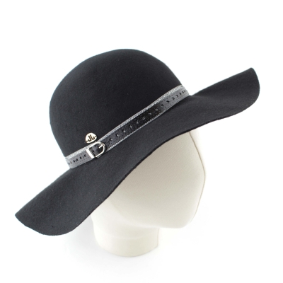 Wide-brim felt hat JailJam JG5247, Black