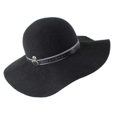 Wide-brim felt hat JailJam JG5247, Black