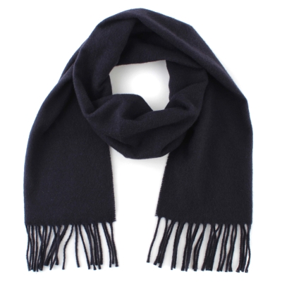 Едноцветен вълнен шал Pulcra Livigno, 30x150 cm, Тъмносин
