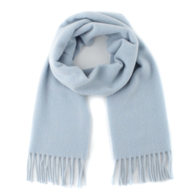 Едноцветен вълнен шал Pulcra Livigno, 30x150 cm, Небесносиньо