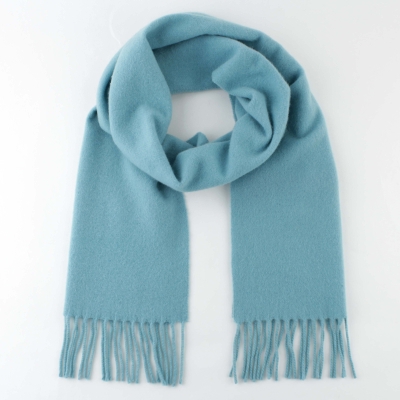 Едноцветен вълнен шал Pulcra Livigno, 30x150 cm, Аквамарин