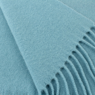 Едноцветен вълнен шал Pulcra Livigno, 30x150 cm, Аквамарин