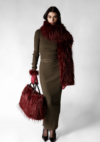 Пухкав шал SI2899, 15x180 см, Бордо