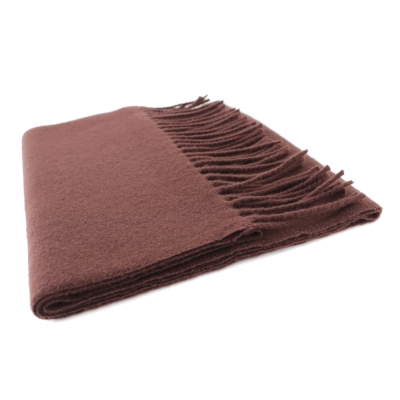 Едноцветен вълнен шал Pulcra Livigno, 30x150 cm, Кафе