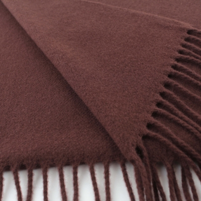 Едноцветен вълнен шал Pulcra Livigno, 30x150 cm, Кафе