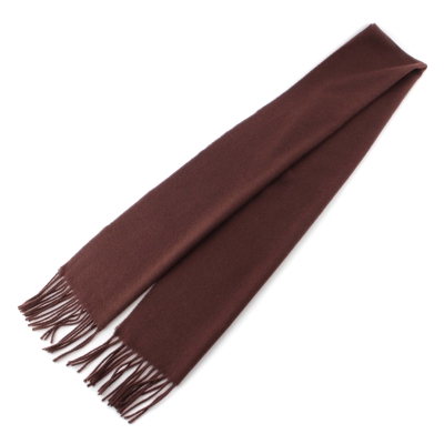 Едноцветен вълнен шал Pulcra Livigno, 30x150 cm, Кафе