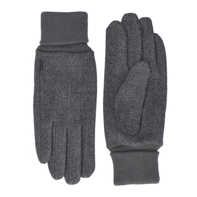 Мъжки ръкавици от плат с плетен маншет HatYou GL1605, Тъмносив