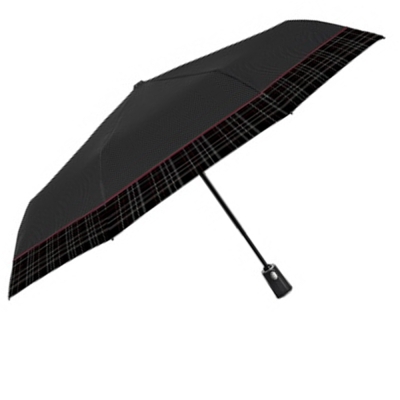 Men’s Automatic Open-Close Umbrella Perletti Time 26457, Black/Burgundy