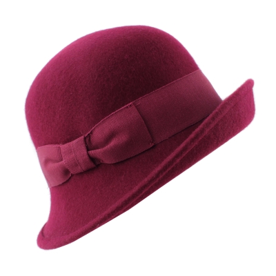 Ladies' felt hat Fratelli Mazzanti FM7897, burgundy