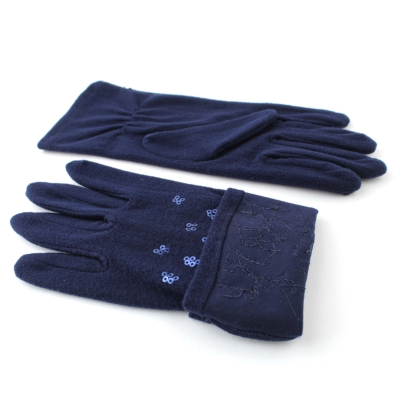 Дамски ръкавици от микрофибър с пайети HatYou GL0966, Тъмносин