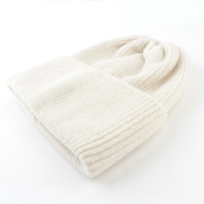 Дамска плетена шапка с високо съдържание на вълна HatYou CP3103, Екрю