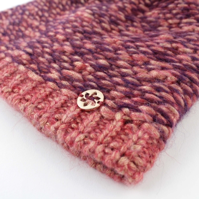 Ladies' knitted hat with natural pom-pom Granadilla JG5421, Pink-Purple
