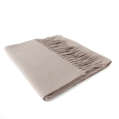 Едноцветен вълнен шал Pulcra Livigno, 30x150 cm, Бежов