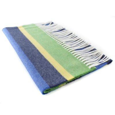 Вълнен шал Ma.Al.Bi. MAB105 134/5, 37х180 см, Светлозелен/Кралско син