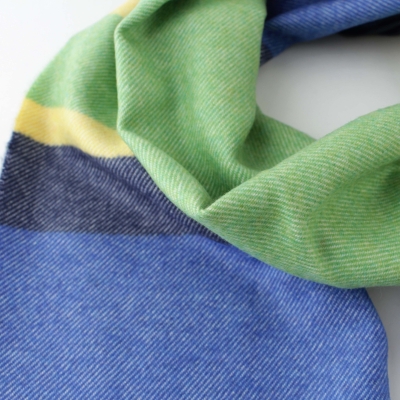 Вълнен шал Ma.Al.Bi. MAB105 134/5, 37х180 см, Светлозелен/Кралско син