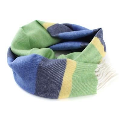 Вълнен шал Ma.Al.Bi. MAB105 134/5, 37х180 см, Светлозелен/Кралско син