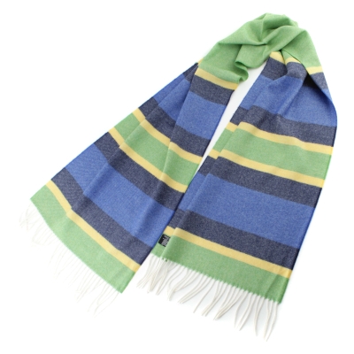 Вълнен шал Ma.Al.Bi. MAB105 134/5, 37х180 см, Светлозелен/Кралско син