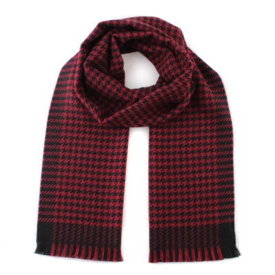 Вълнен шал Ma.Al.Bi. MAB101 125/7, 35x180 см, Черно-червен пепит