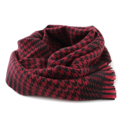 Вълнен шал Ma.Al.Bi. MAB101 125/7, 35x180 см, Черно-червен пепит