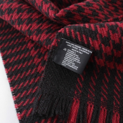 Вълнен шал Ma.Al.Bi. MAB101 125/7, 35x180 см, Черно-червен пепит