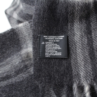 Кашмирен шал Ma.Al.Bi. MAB813 76/1, 37х180 см, Сиво каре