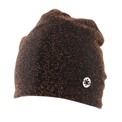 Комплект шапка и чантичка за смарт устройства Granadilla JG5313&JG5315, Черен/Медно ламе