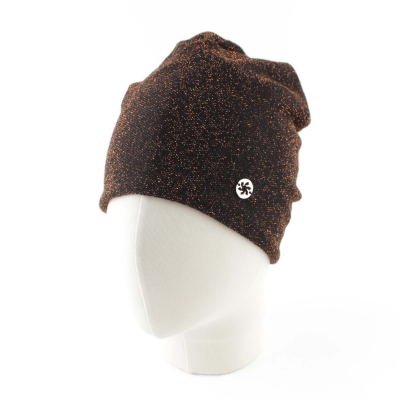 Комплект шапка и чантичка за смарт устройства Granadilla JG5313&JG5315, Черен/Медно ламе